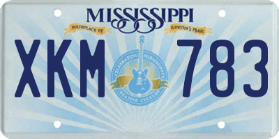 MS license plate XKM783