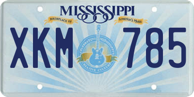 MS license plate XKM785