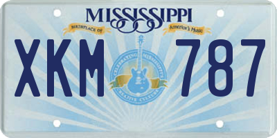 MS license plate XKM787