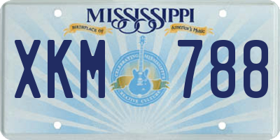 MS license plate XKM788