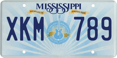 MS license plate XKM789