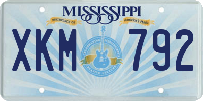 MS license plate XKM792