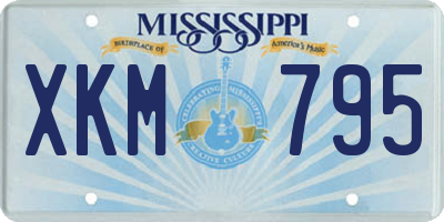 MS license plate XKM795