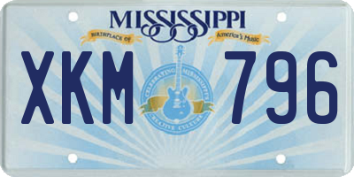 MS license plate XKM796