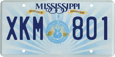 MS license plate XKM801