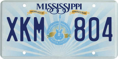 MS license plate XKM804