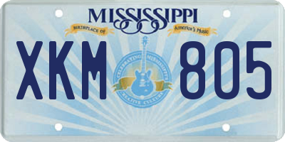 MS license plate XKM805