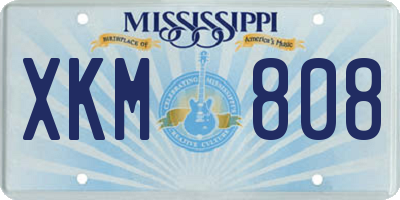 MS license plate XKM808