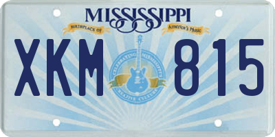 MS license plate XKM815