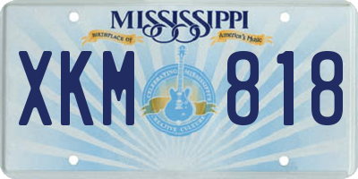 MS license plate XKM818