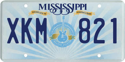 MS license plate XKM821
