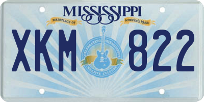 MS license plate XKM822