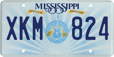 MS license plate XKM824