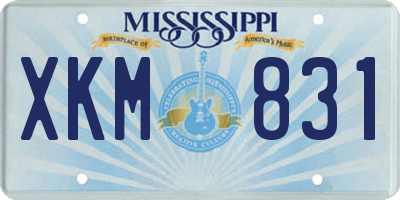 MS license plate XKM831