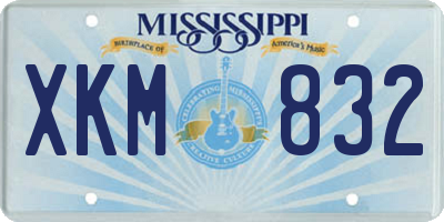 MS license plate XKM832