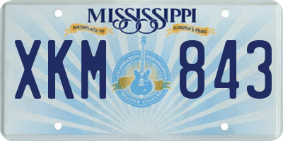 MS license plate XKM843