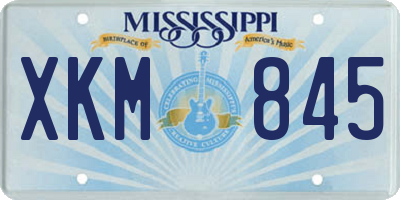 MS license plate XKM845