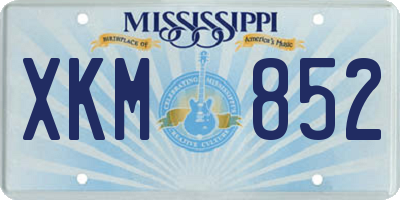 MS license plate XKM852