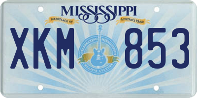 MS license plate XKM853