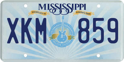 MS license plate XKM859