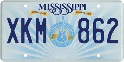 MS license plate XKM862