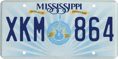 MS license plate XKM864