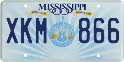MS license plate XKM866