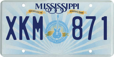 MS license plate XKM871