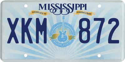MS license plate XKM872