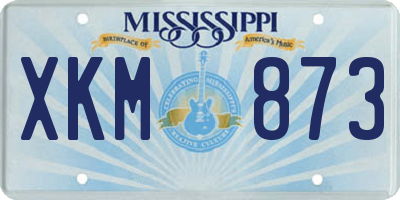 MS license plate XKM873