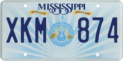 MS license plate XKM874
