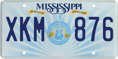 MS license plate XKM876