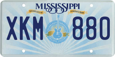MS license plate XKM880