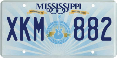 MS license plate XKM882