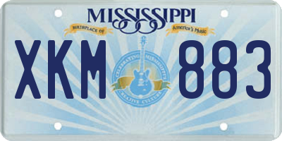 MS license plate XKM883