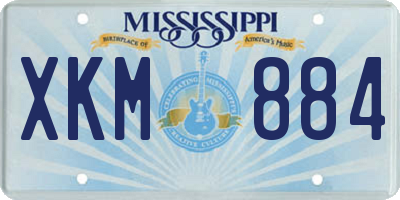 MS license plate XKM884