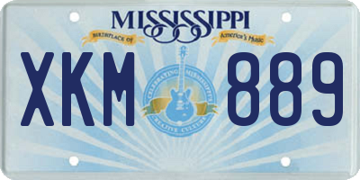 MS license plate XKM889