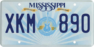 MS license plate XKM890