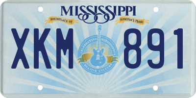MS license plate XKM891