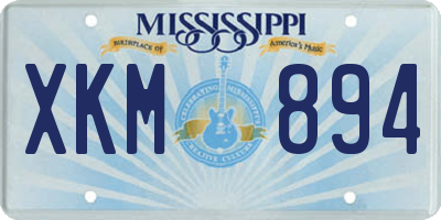 MS license plate XKM894
