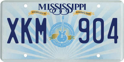 MS license plate XKM904
