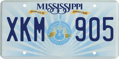 MS license plate XKM905