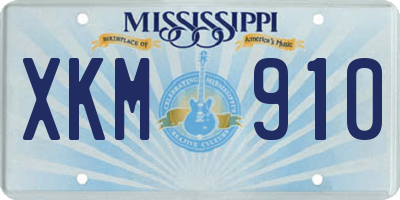 MS license plate XKM910