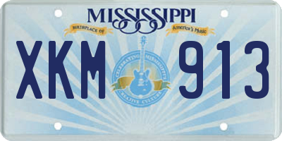 MS license plate XKM913