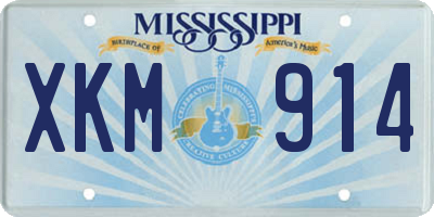 MS license plate XKM914