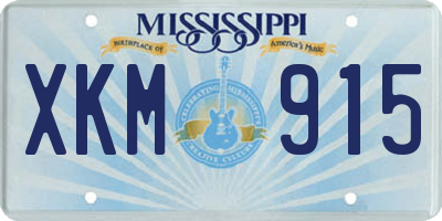 MS license plate XKM915