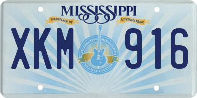 MS license plate XKM916