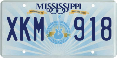 MS license plate XKM918