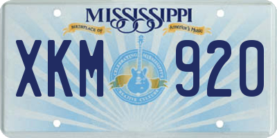 MS license plate XKM920