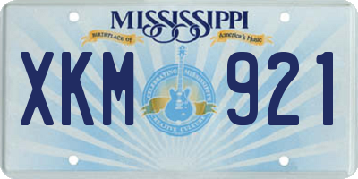 MS license plate XKM921